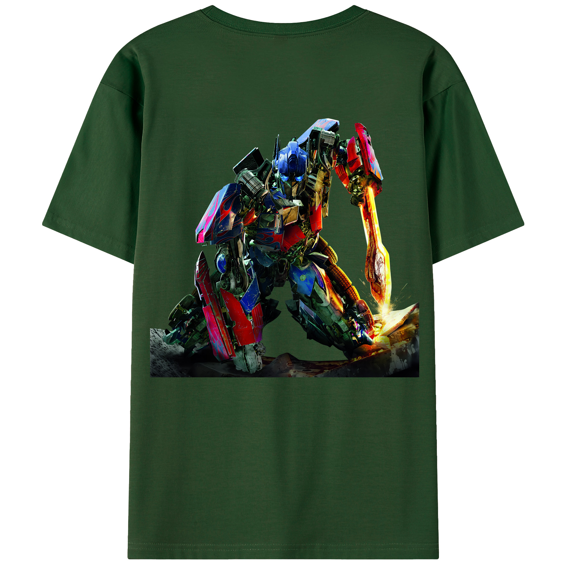 （画像用） Transformers トランスフォーマー 綿100％半袖Tシャツ（背面プリント）